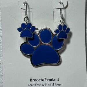 Blue Paw Print Earrings #68